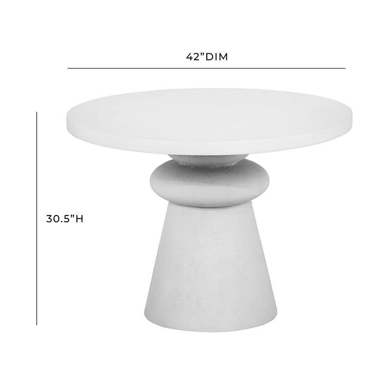 Image 7 TOV Lupita 42" Wide White Round Modern Dining Table more views