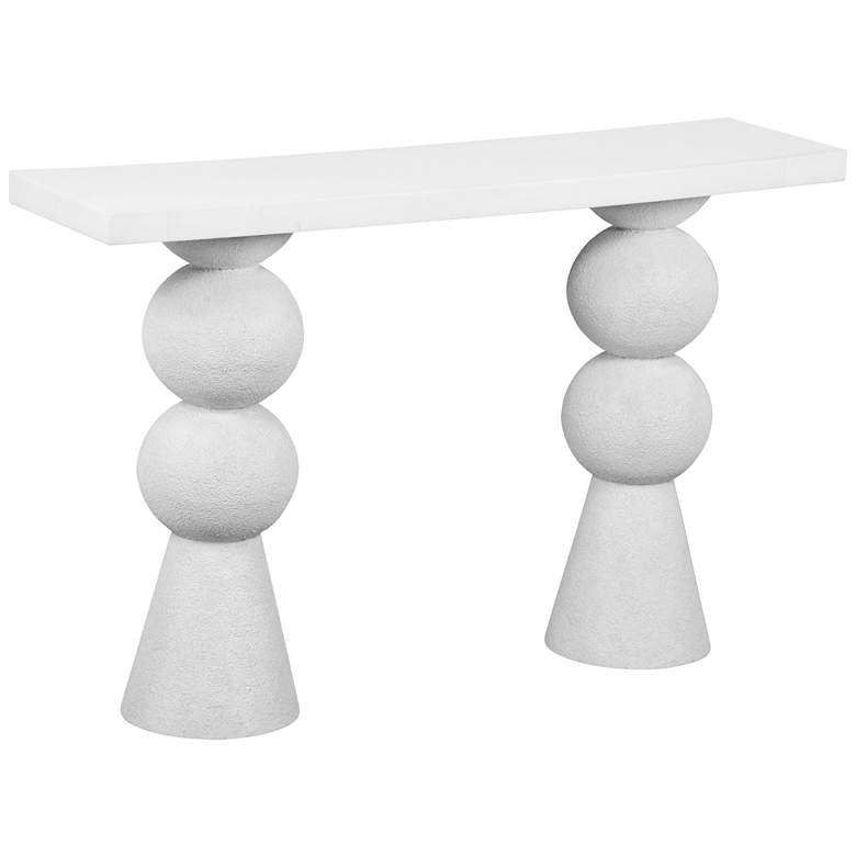 Image 3 TOV Lupita 53" Wide White Wood Modern Desk Console Table