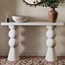 2_TOV Lupita 53" Wide White Wood Modern Desk Console Table