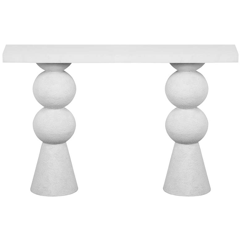Image 6 TOV Lupita 53" Wide White Wood Modern Desk Console Table more views