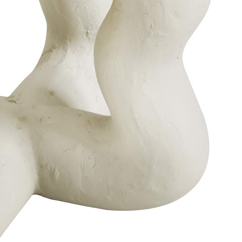 Image 3 TOV Maddie 18" Wide Cream Textured Fiber Stone Round Side Table more views