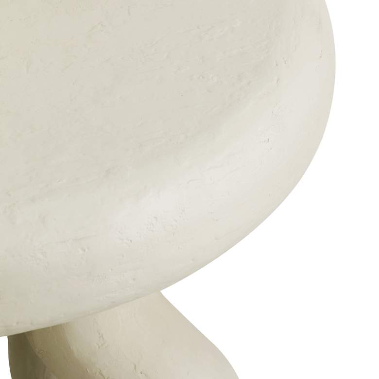 Image 4 TOV Maddie 18" Wide Cream Textured Fiber Stone Round Side Table more views