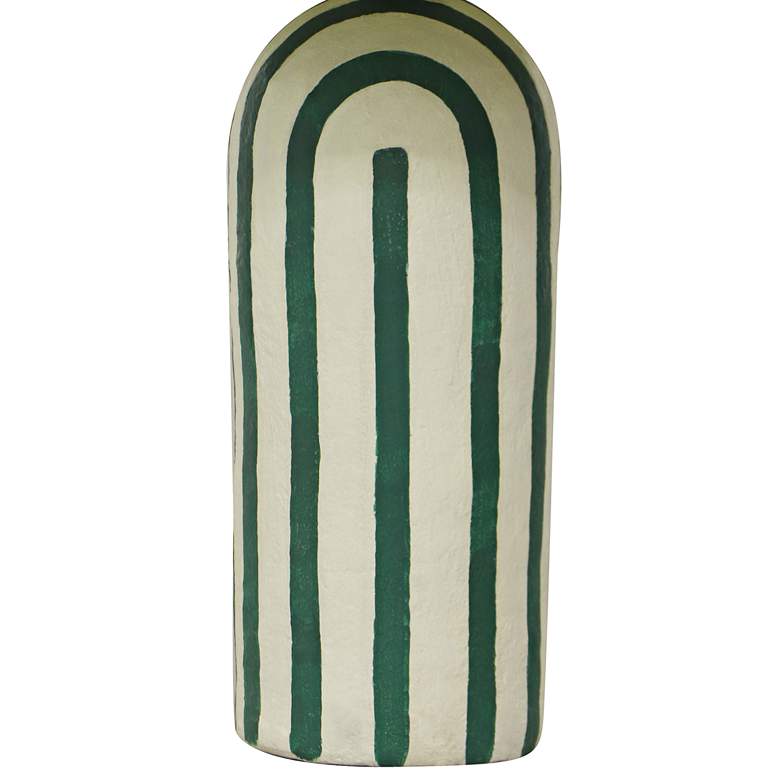 Image 3 TOV Maiori 18 1/2" Dark Green Striped Papier Mache Modern Table Lamp more views