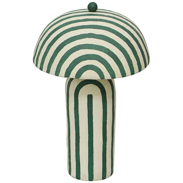 Image 4 TOV Maiori 18 1/2" Dark Green Striped Papier Mache Modern Table Lamp more views