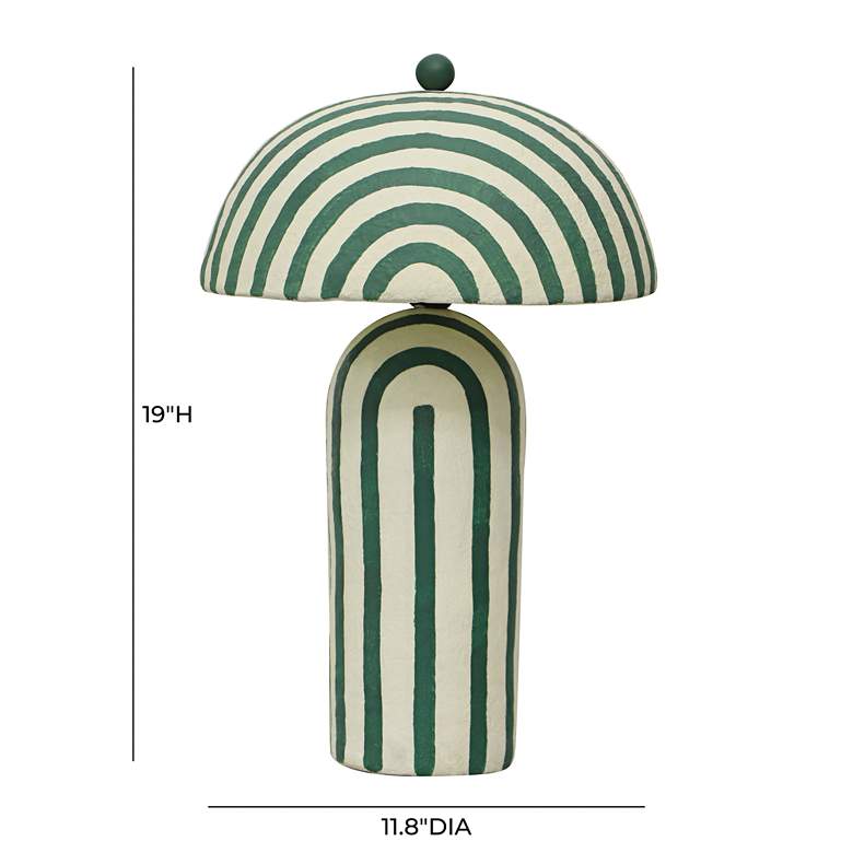 Image 5 TOV Maiori 18 1/2" Dark Green Striped Papier Mache Modern Table Lamp more views