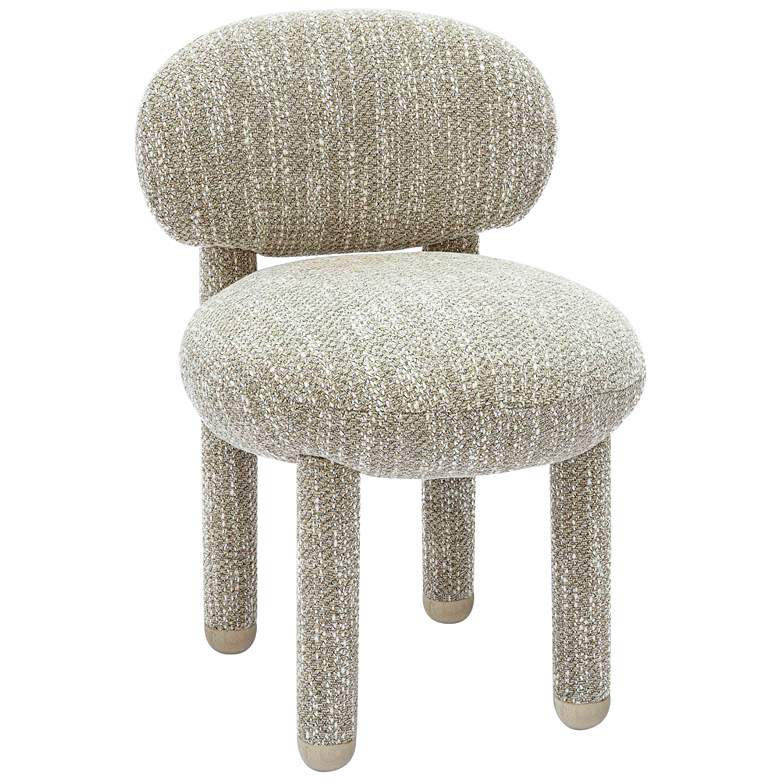 Image 3 TOV Manu 20 1/2" Wide Knubby Beige Performance Fabric Side Chair