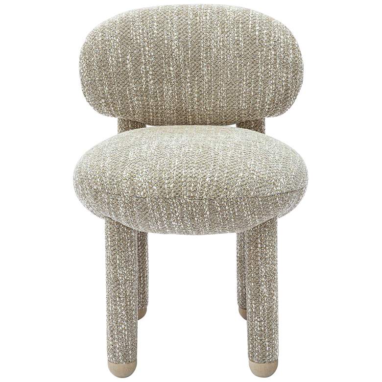 Image 5 TOV Manu 20 1/2" Wide Knubby Beige Performance Fabric Side Chair more views