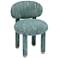 TOV Manu 20 1/2" Wide Modern Knubby Teal Performance Fabric Side Chair