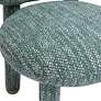 4_TOV Manu 20 1/2" Wide Modern Knubby Teal Performance Fabric Side Chair more views