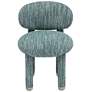 5_TOV Manu 20 1/2" Wide Modern Knubby Teal Performance Fabric Side Chair more views