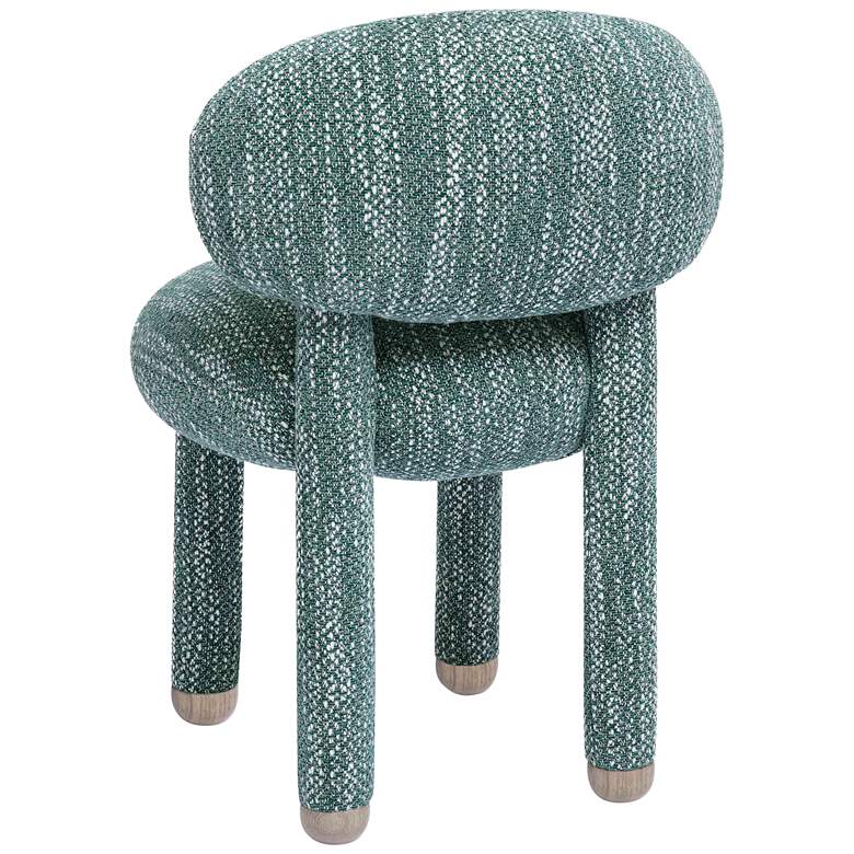 Image 6 TOV Manu 20 1/2" Wide Modern Knubby Teal Performance Fabric Side Chair more views