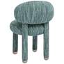 6_TOV Manu 20 1/2" Wide Modern Knubby Teal Performance Fabric Side Chair more views