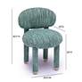 7_TOV Manu 20 1/2" Wide Modern Knubby Teal Performance Fabric Side Chair more views