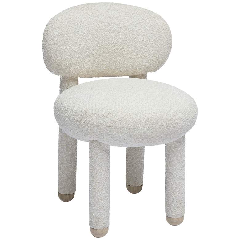 Image 3 TOV Manu 20 1/2" Wide White Cream Boucle Performance Fabric Side Chair
