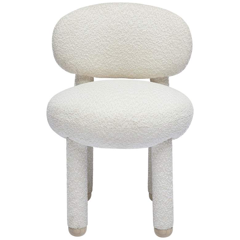 Image 5 TOV Manu 20 1/2" Wide White Cream Boucle Performance Fabric Side Chair more views