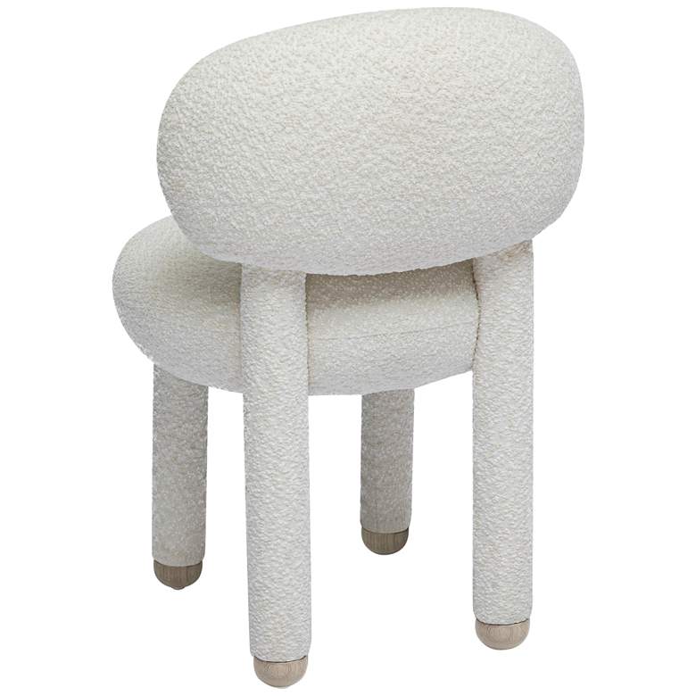 Image 6 TOV Manu 20 1/2" Wide White Cream Boucle Performance Fabric Side Chair more views