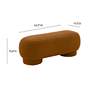 6_TOV Mara 43 1/4" Wide Cinnamon Brown Vegan Fabric Modern Bench more views