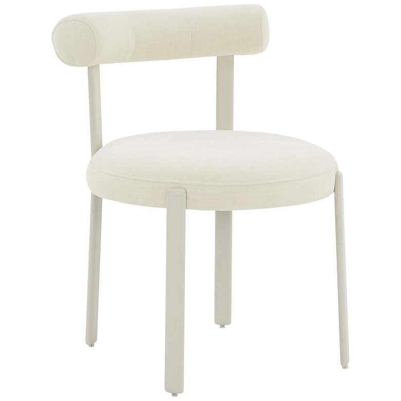 Image 1 TOV Margaret 21 3/4" Wide Cream Textured Velvet Dining Chair