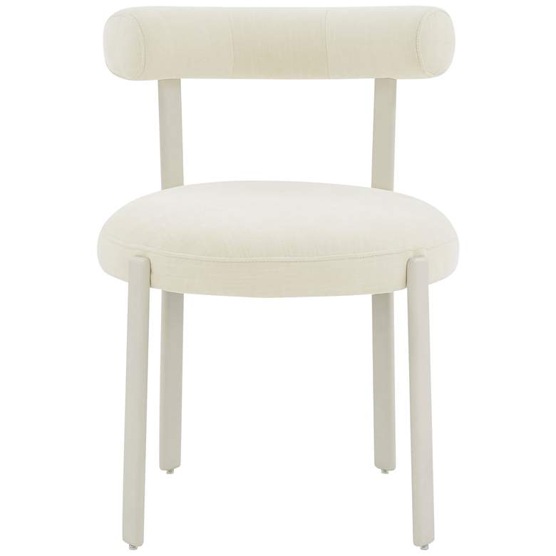 Image 3 TOV Margaret 21 3/4" Wide Cream Textured Velvet Dining Chair more views