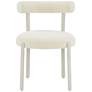 3_TOV Margaret 21 3/4" Wide Cream Textured Velvet Dining Chair more views