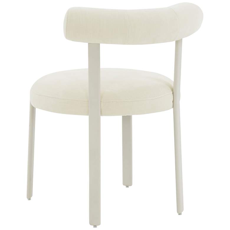 Image 4 TOV Margaret 21 3/4" Wide Cream Textured Velvet Dining Chair more views