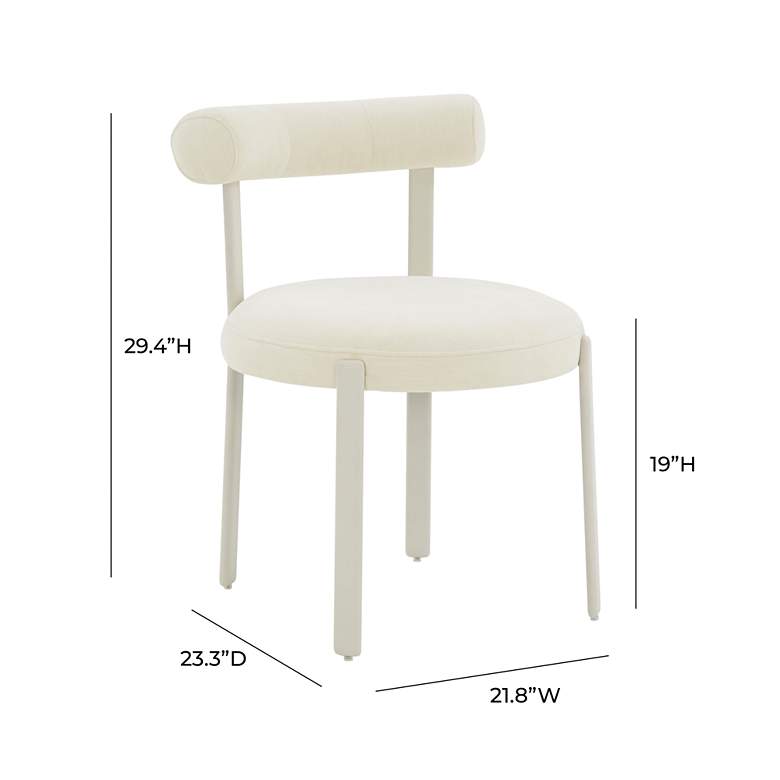 Image 5 TOV Margaret 21 3/4" Wide Cream Textured Velvet Dining Chair more views
