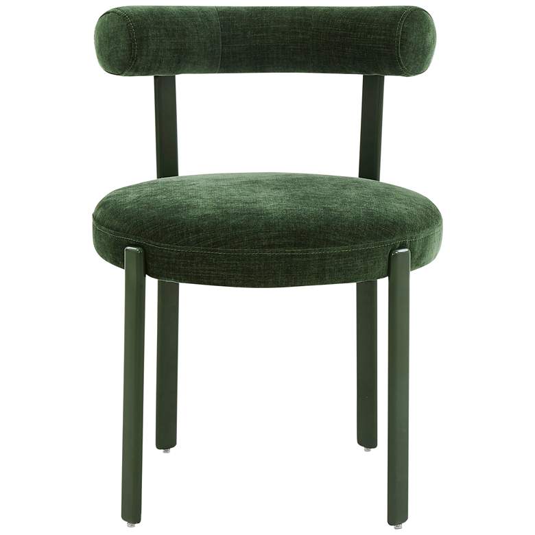 Image 3 TOV Margaret 21 3/4" Wide Forest Green Textured Velvet Dining Chair more views