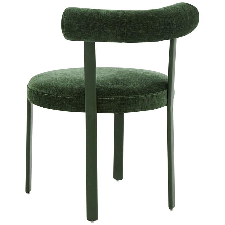 Image 4 TOV Margaret 21 3/4" Wide Forest Green Textured Velvet Dining Chair more views