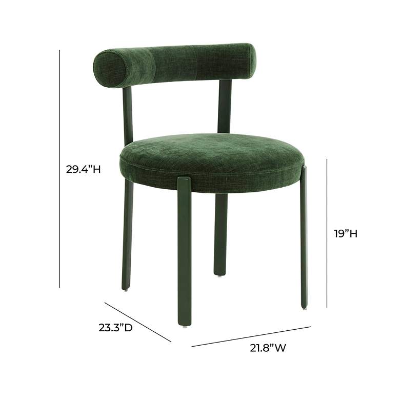 Image 5 TOV Margaret 21 3/4" Wide Forest Green Textured Velvet Dining Chair more views