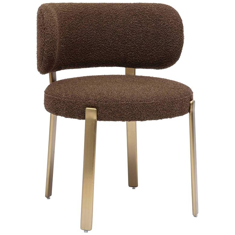 Image 1 TOV Margaret 22 3/4" Wide Modern Chocolate Brown Fabric Dining Chair