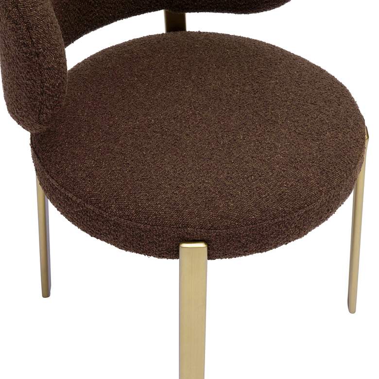 Image 3 TOV Margaret 22 3/4" Wide Modern Chocolate Brown Fabric Dining Chair more views