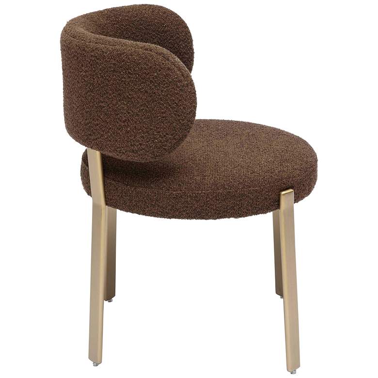 Image 5 TOV Margaret 22 3/4" Wide Modern Chocolate Brown Fabric Dining Chair more views