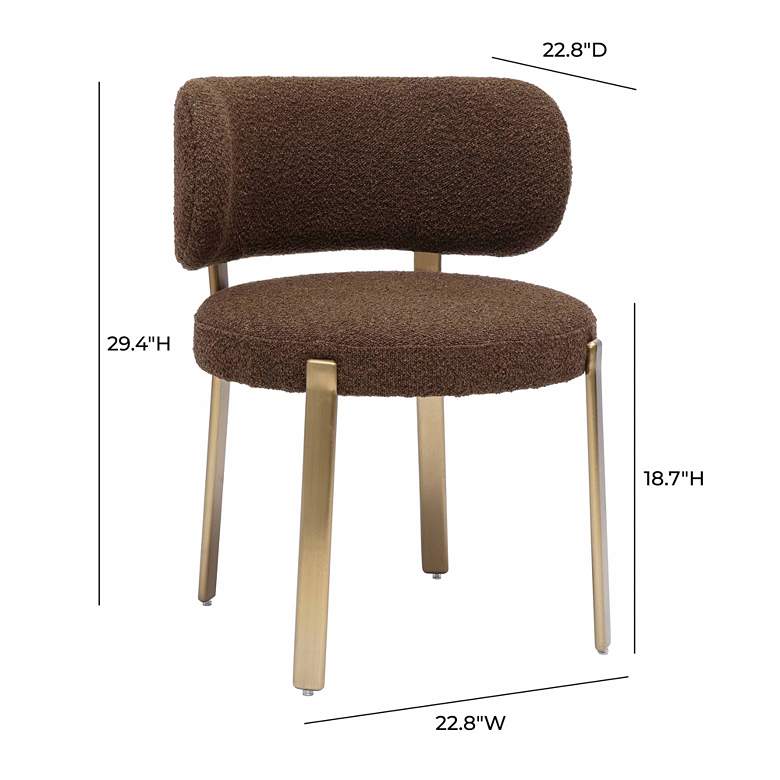 Image 7 TOV Margaret 22 3/4" Wide Modern Chocolate Brown Fabric Dining Chair more views