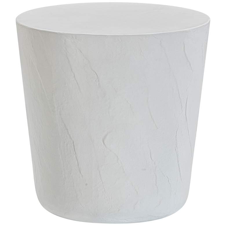 Image 1 TOV Margot 18" Wide Light Gray Faux Plaster Indoor-Outdoor Stool