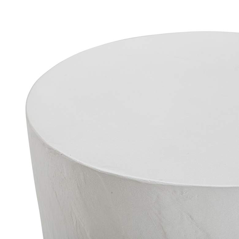 Image 2 TOV Margot 18" Wide Light Gray Faux Plaster Indoor-Outdoor Stool more views
