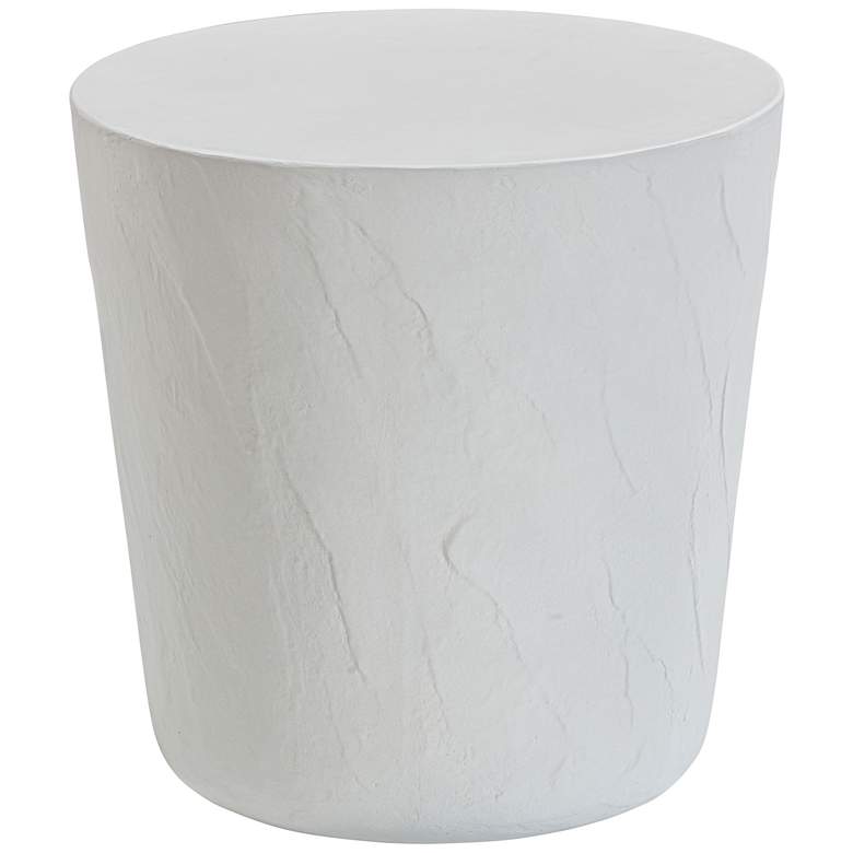 Image 5 TOV Margot 18" Wide Light Gray Faux Plaster Indoor-Outdoor Stool more views