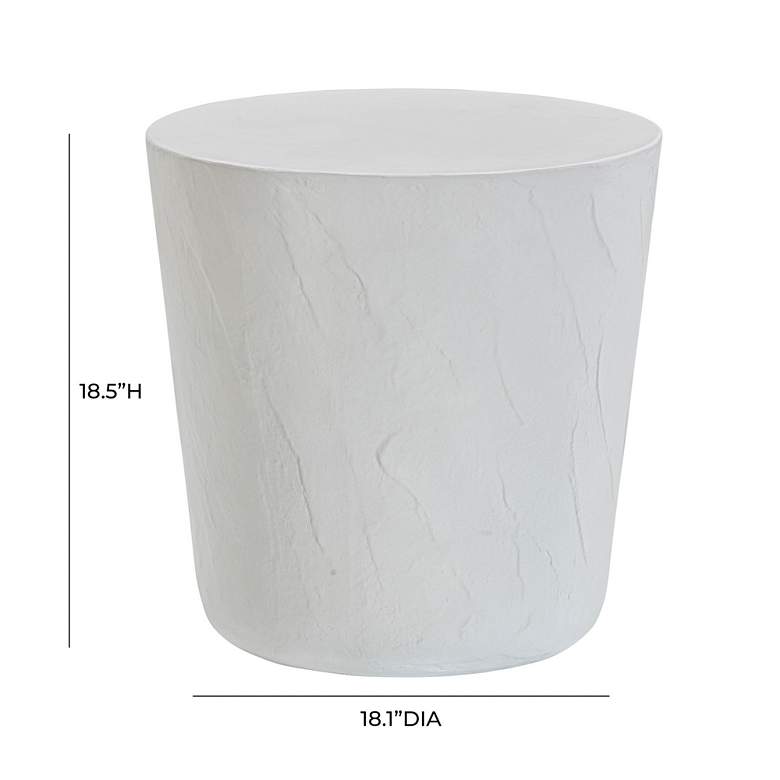 Image 6 TOV Margot 18" Wide Light Gray Faux Plaster Indoor-Outdoor Stool more views