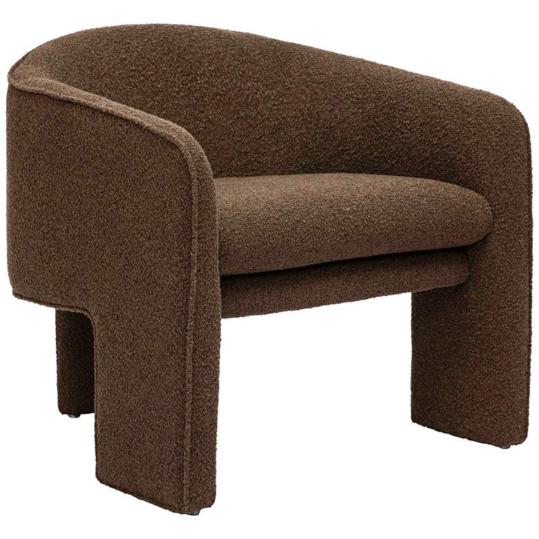 Image 3 TOV Marla 30" Wide Chocolate Brown Velvet Boucle Modern Accent Chair