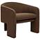 TOV Marla 30" Wide Chocolate Brown Velvet Boucle Modern Accent Chair
