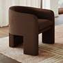 2_TOV Marla 30" Wide Chocolate Brown Velvet Boucle Modern Accent Chair