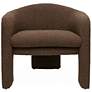 5_TOV Marla 30" Wide Chocolate Brown Velvet Boucle Modern Accent Chair more views