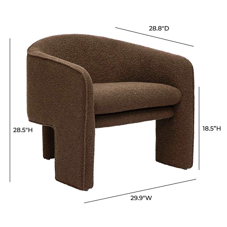 Image 7 TOV Marla 30" Wide Chocolate Brown Velvet Boucle Modern Accent Chair more views