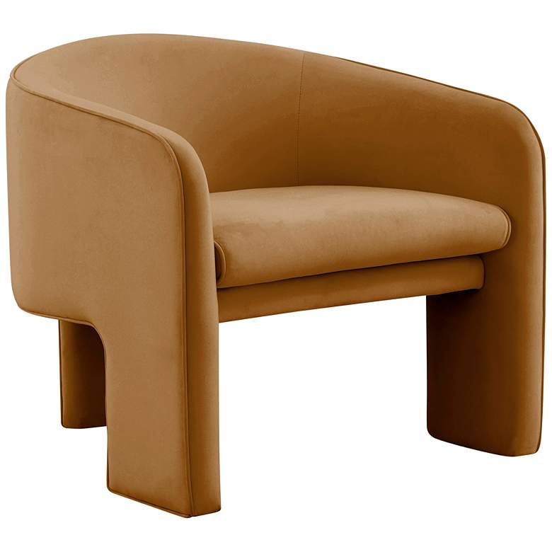 Image 3 TOV Marla 30" Wide Cognac Brown Velvet Accent Chair