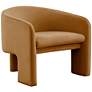 3_TOV Marla 30" Wide Cognac Brown Velvet Accent Chair
