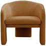 5_TOV Marla 30" Wide Cognac Brown Velvet Accent Chair more views