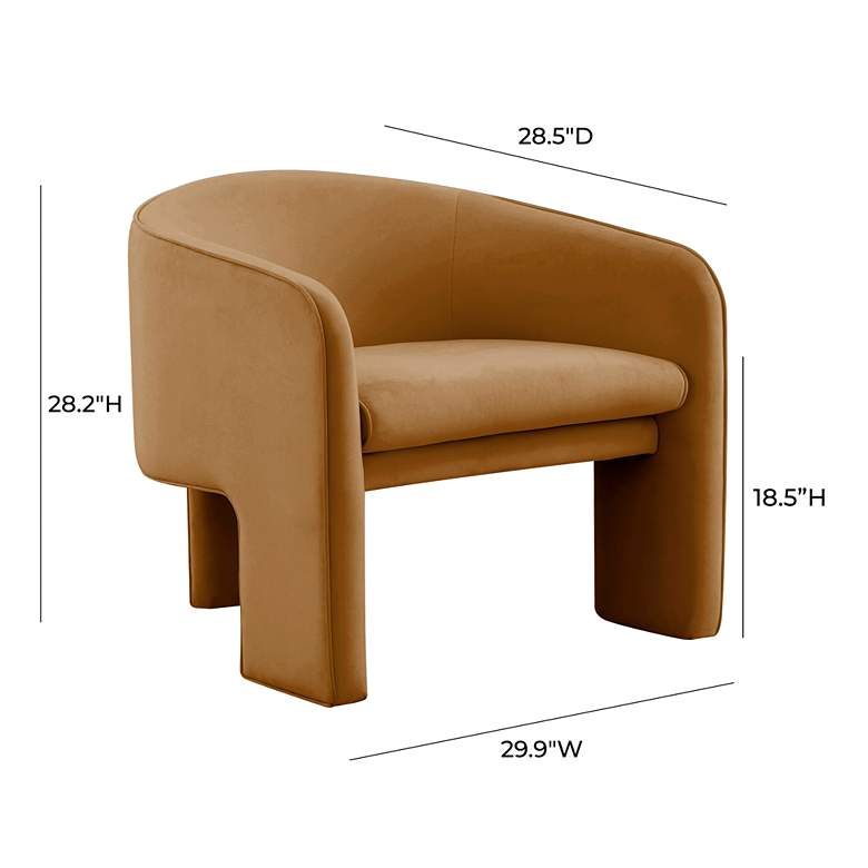 Image 7 TOV Marla 30" Wide Cognac Brown Velvet Accent Chair more views