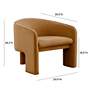 7_TOV Marla 30" Wide Cognac Brown Velvet Accent Chair more views