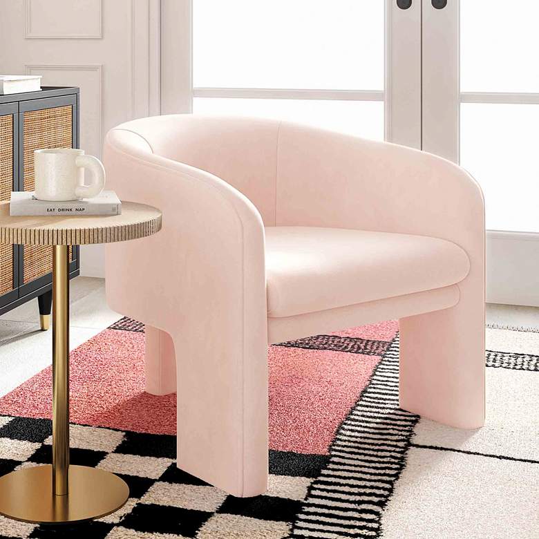 Image 1 TOV Marla 30" Wide Peche Velvet Accent Chair