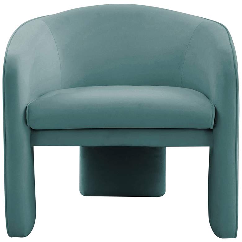 Image 5 TOV Marla Sea Blue Velvet Handcrafted Modern Accent Chair more views