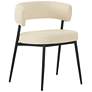 1_TOV Maxine 22" Wide Modern Deco Cream Vegan Leather Dining Chair